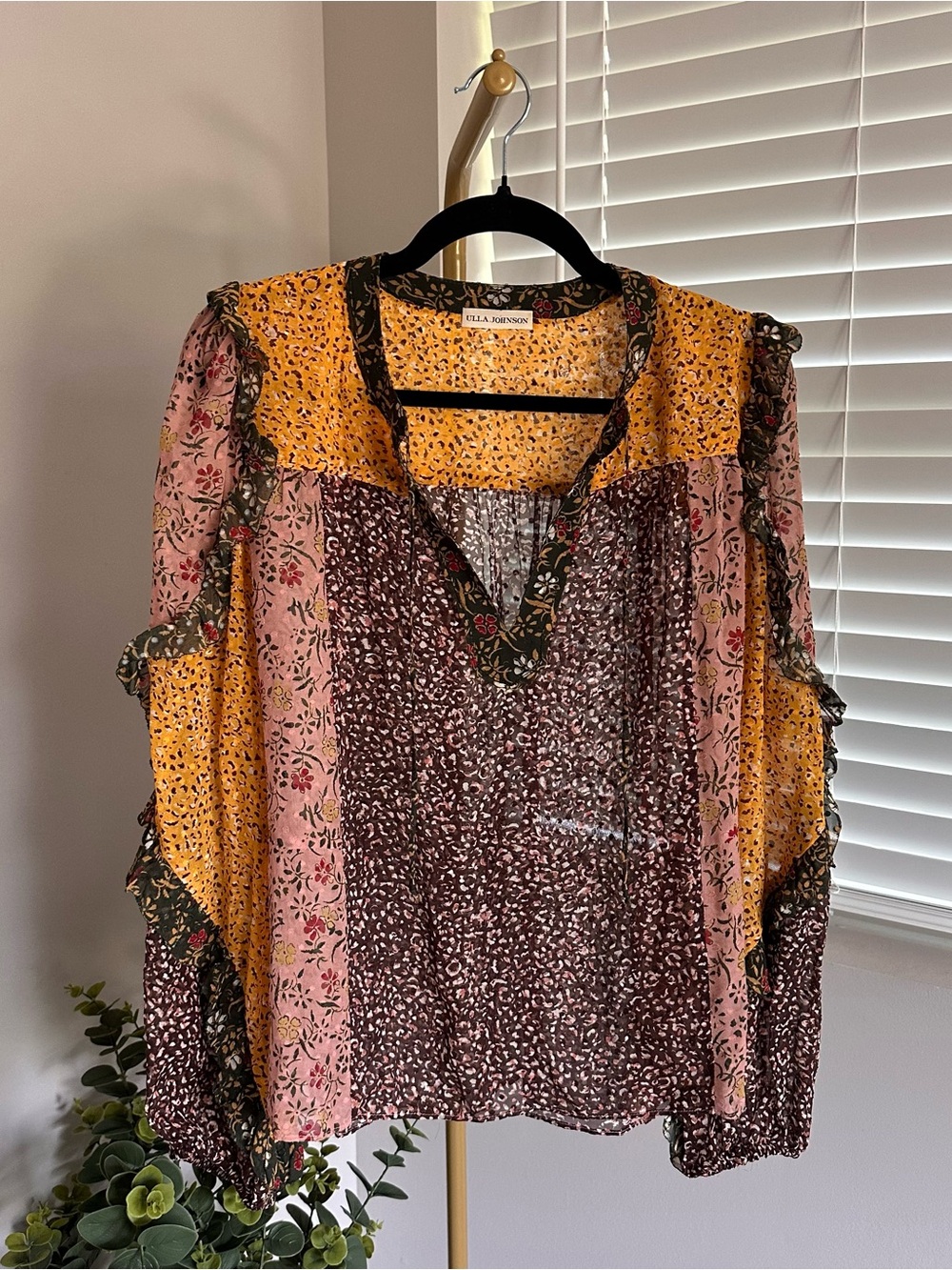 Ulla Johnson Mixed Floral Patchwork Blouse